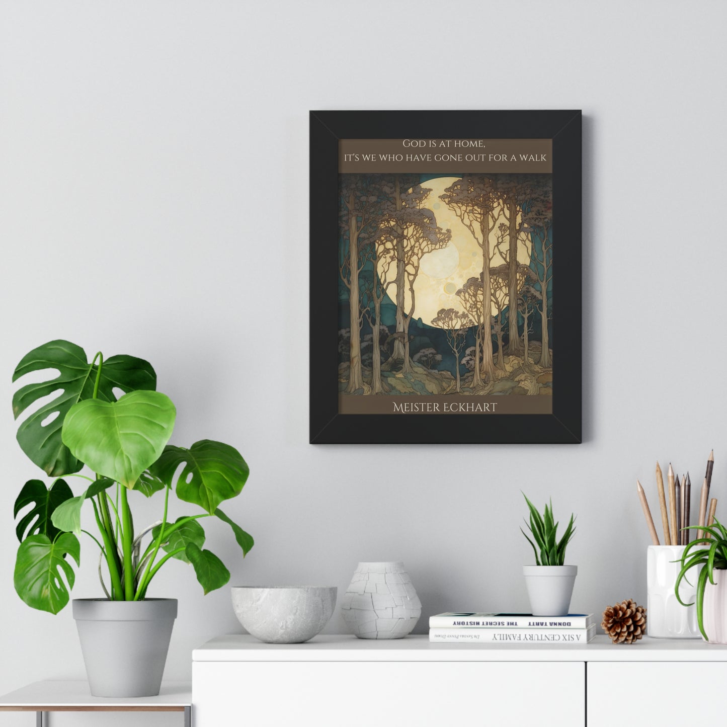 God Is At Home - Framed Vertical Poster