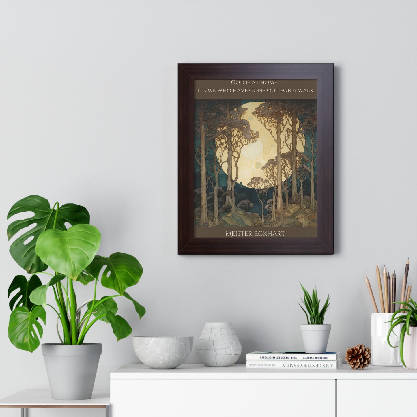 God Is At Home - Framed Vertical Poster
