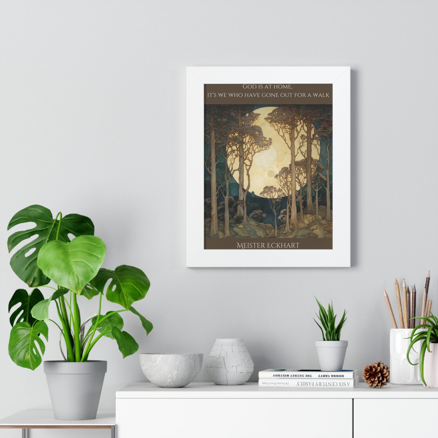 God Is At Home - Framed Vertical Poster